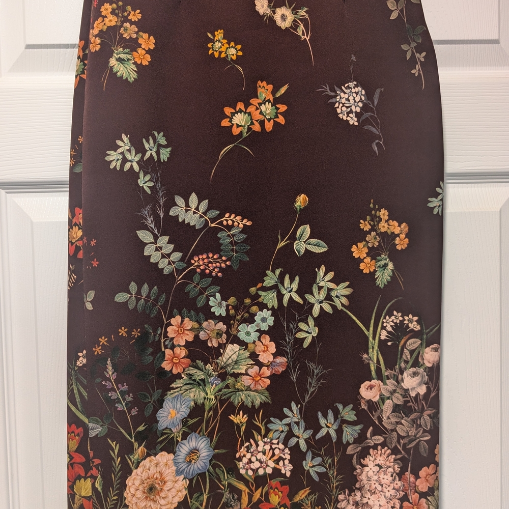 Floral Print Brown Skirt